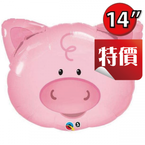 14" Foil Playful Pig / Air-fill / Valve , QF14SI41799V 