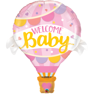 42" Foil Welcome Baby Pink Balloon (non-pkgd.), QF42SI78655 (0)