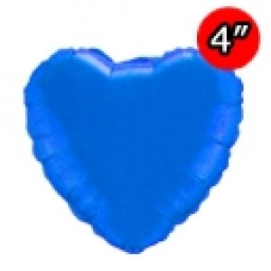 Foil Heart 4" Sapphire Blue / Air Fill (Non-Pkgd.), QF04HP23404 (0) <10 Pcs/包>