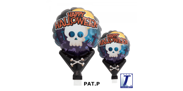 Upright Balloon 5"/ Printed_Happy Halloween Boneyard (Non-Pkgd.), TK-UPB-I810559 
