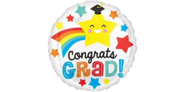 Anagram Foil - 18" Congrats Grad Happy Star (pkgd.), A3720101 (1) 