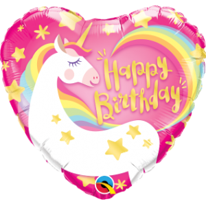 18" Foil Birthday Magical Unicorn (pkgd.), QF18RI57319 (0) <10 Pcs/Bag>