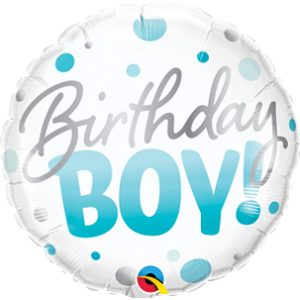 18" Foil Birthday Boy Blue Dots  (pkgd.), QF18RI18874 (0) <10 個/包>