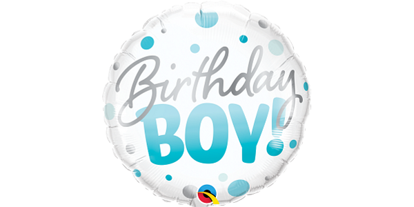 18" Foil Birthday Boy Blue Dots  (pkgd.), QF18RI18874 (0) <10 個/包>