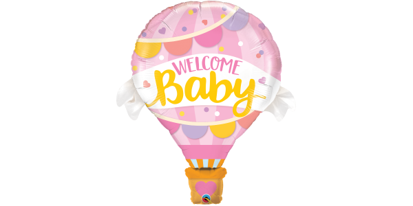 42" Foil Welcome Baby Pink Balloon (non-pkgd.), QF42SI78655 (0)