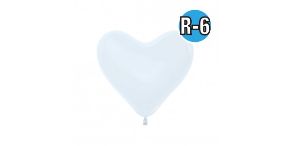 Heart 6"  Std White #005  (Fashion) ,  SL06HFS005