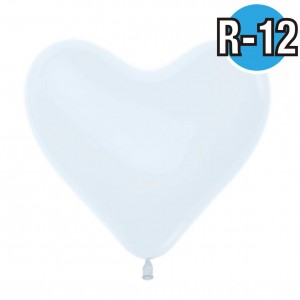 Heart 12"  Std White #005  (Fashion) ,  SL12HFS005